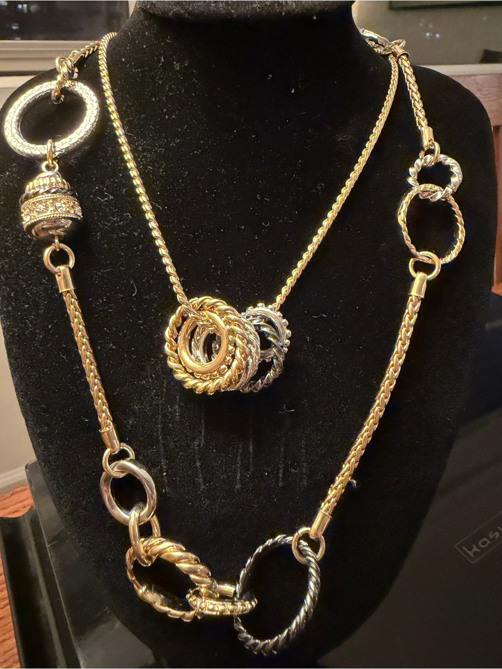 Mixed metal Multi-Ring Statement Necklace - Women Jewelry
